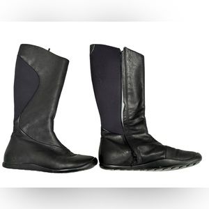 Tsubo Baco Asymmetrical Leather Fleece Lined Flats Boots black Size 7